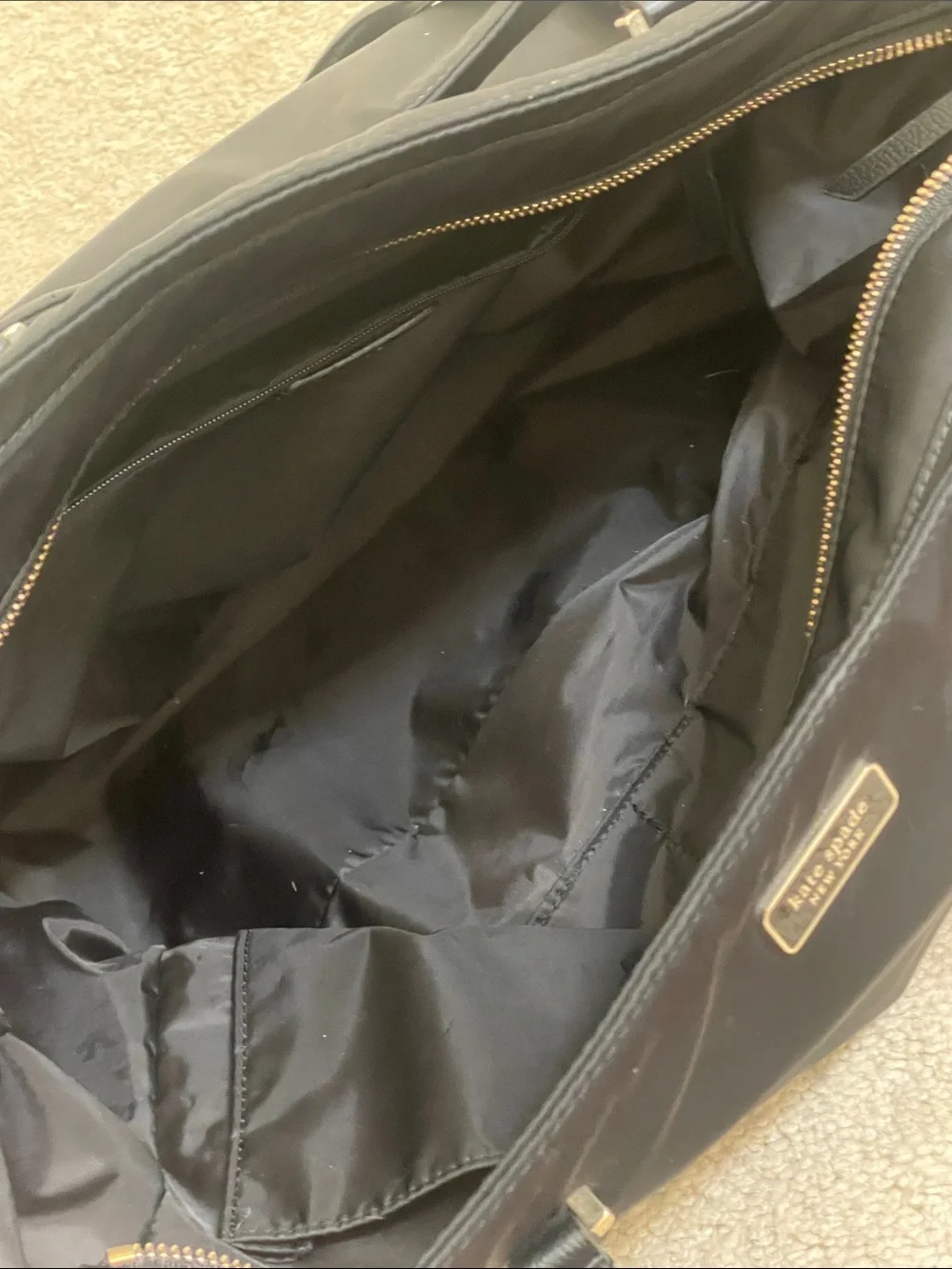 kate spade Black Nylon Baby Tote with Crossbody Strap